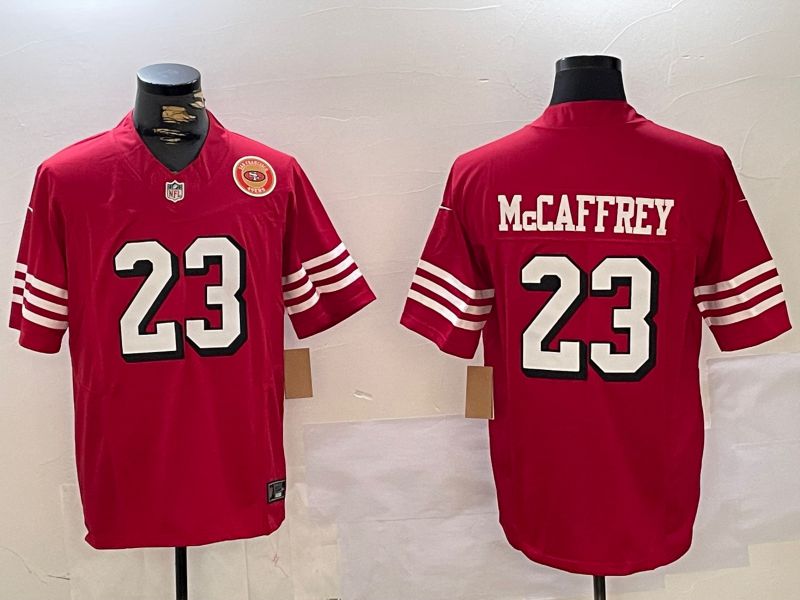 Men San Francisco 49ers #23 Mccaffrey Red Three generations 2024 Nike Vapor Limited NFL Jersey style 4->san francisco 49ers->NFL Jersey